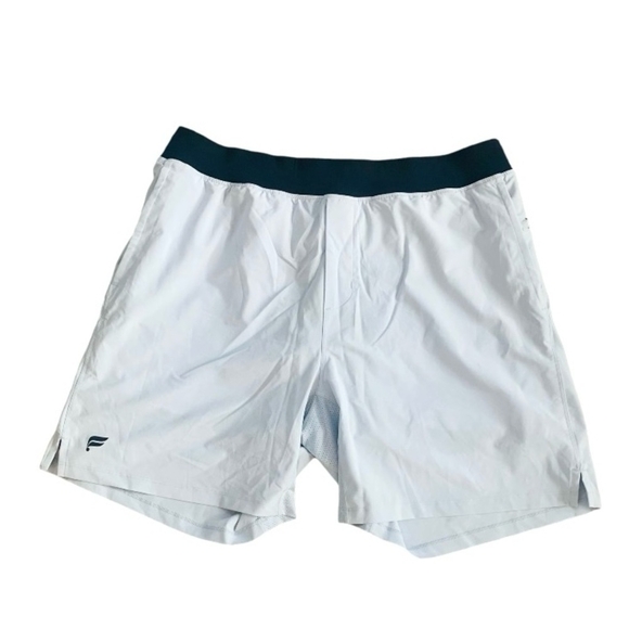 Mens Swim Trunks FABLETICS The Franchise Shorts Light Grey Black Athletic Shorts - Picture 6 of 10